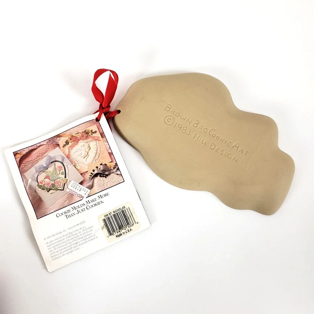 NEW!! 1983 Vtg Brown Bag Cookie Art St. Nicholas Cookie Craft Mold Santa Claus